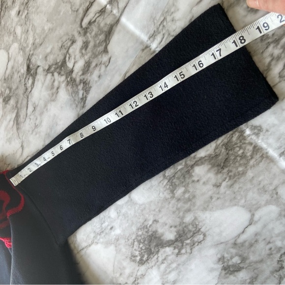 Chicos Open Front Long Cardigan Scroll Print Black Red Size 0 S - Picture 13 of 16